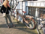 a wooden bike