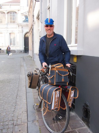 Tom loaded up to leave Bruges